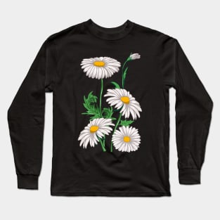 Daisies Chamomile Marguerites Bouquet Vintage Daisy Flower Long Sleeve T-Shirt